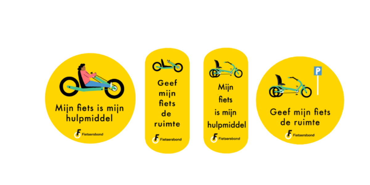 Fietsersbond en Iedereen Mobiel introduceren stickers voor aangepaste fietsen