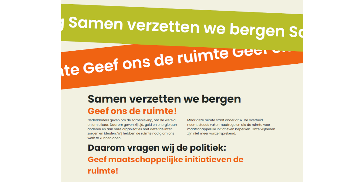Campagne 'geef ons de ruimte' van start